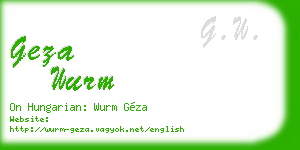 geza wurm business card