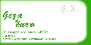 geza wurm business card